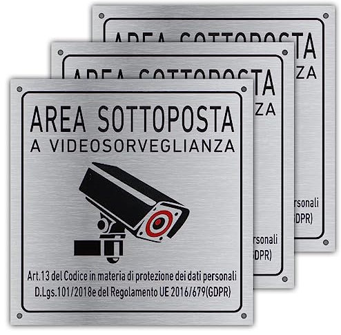 Scettar cartello videosorveglianza (3 pezzi)