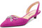 Saekcted Donna Basso Gattini Tacco Heel a Punta Sandali Slingback Slip-on Pumps Diamante Cristallo Nodo Fiocco Dress Scarpe Fucsia 40 EU