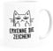 MoonWorks® Kaffee-Tasse Katze Mittelfinger Erkenne die Zeichen mit Spruch Bürotasse lustige Kaffeebecher weiß standard