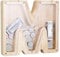 Kinsinder Holz Buchstaben Spardose, Holz Spardose Kinder Personalisierte Kreative Brief Münzbank Spardose mit Alphabet Aufklebern für Familie, Weihnachten, Geburtstag, Geschenk (M, S)