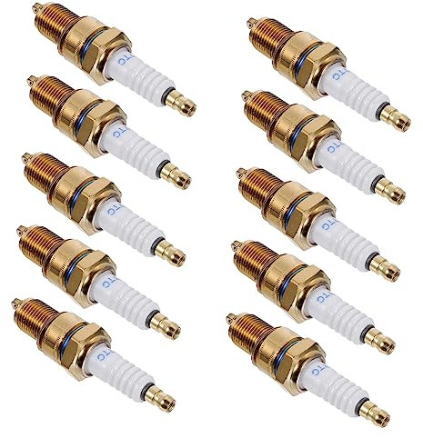 Milisten 10 Pezzi Bruciatore Tosaerba Quattro Candele Piccoli Generatori Scintilla Del Generatore Candele Motore Candele Spina Del Motore Motosega Quattro Tempi Nichel Giallo