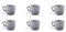 Excelsa Eclipse Set 6 Tazzine da Caffè Grigie, Ceramica Stoneware, Capacità 70 Ml.