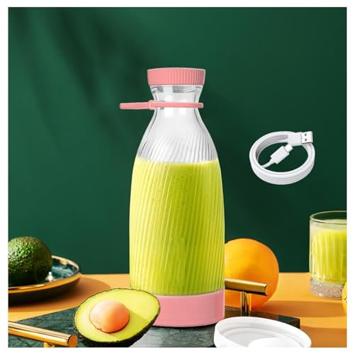 Batidor Electrico Portatil, 500 Ml, DiseñO De 6 Cuchillas Batidora Bateria, Carga Usb PortáTil InaláMbrica Mini Licuadora, Para Mezclador De Alimentos De Cocina,Pink