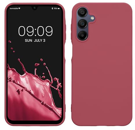 kwmobile Custodia Compatibile con Samsung Galaxy A15 5G Cover - Back Case per Smartphone in Silicone TPU - Protezione Gommata - rosa scuro