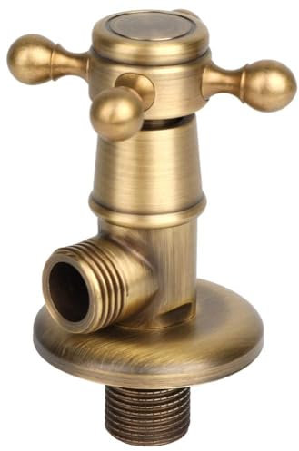 Vollkupfer-Dreieckventil, Badezimmer Messing Dreieck Ventil 1/2G WC Hardware Vintage Goldene Eckventil Europäische Hardware Universal Antike Eckventil für Badezimmer, Küche