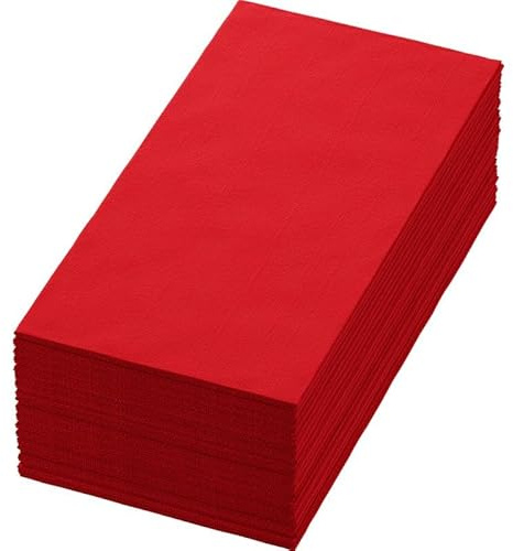 1250 Duni Tissue-Servietten 40 x 40 cm Rot 3-lagig, 1/8-Falz