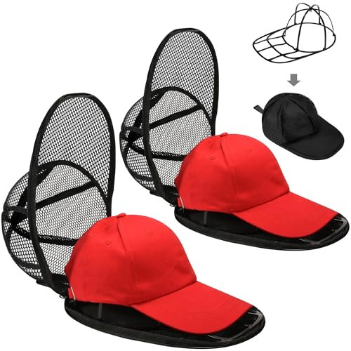 ZDDGNN Cap Wascher für Waschmaschine,Basecap Waschgestell,Klappbarer Hutablagen,Cap Waschmaschinen form,Cap Halter für Waschmaschinen & Geschirrspüler 2 Stück (Schwarz)