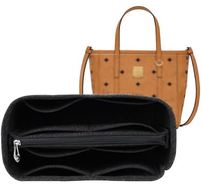 Lckaey Geldbörsen-Organizer für MCM-Tragetasche, Organizer, Größe M, 3020 Schwarz / Grau