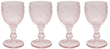 Lesser & Pavey Pink Wine Glass Set of 4 | Lovely Gift for Women & Men | Designed by Elements | Luxury Wine Glass for Every Occasions