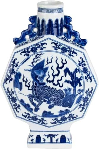 Keramikvase, Keramikgefäß, Ingwergläser mit Deckel, Jingdezhen, handbemalt, Lotusblüte, blau-weiß, Porzellanvase, Ornament als Geschenk
