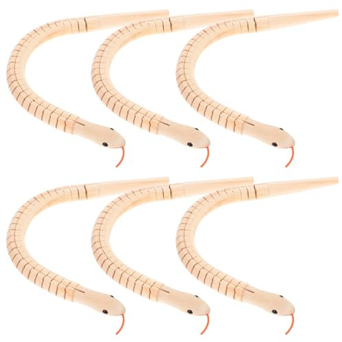 ibasenice 6stücke Unvollendete Holzschlangen Gelenkte Flexible Spielzeuge Aus Holz Für Kreative Für Hand-augen-koordination Und Fantasievolles Spiel