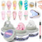 SUPWEE Solid Builder Gel Nails Kit Non-sticky 18g 3D Sculpture Gel with Nail lamp 3 Colors Building Gel Clear White Pink Carving Gel Nail Extension Gel forf Nail Art Salon Home DIY