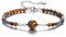 JSDDE Geflochten Tigerauge Armband mit Muschelperlen und Magnetperlen, Natürliche Edelstein Hämatit Perlen Magnettherapie für Damen Herren (Tigerauge)