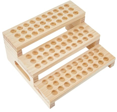 SUPERFINDINGS Set di Porta Rossetti In Legno con 1 scomparti 90 ripiani Scaffale Porta Tubi In Legno Portautensili In Legno Organizer Porta Olio Essenziale In Legno per Cosmetici Lucidalabbra