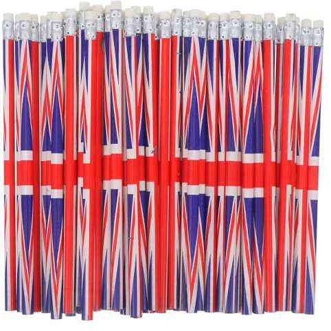 Operitacx Matite Bandiera Del Unito 120 Pezzi Matita Britannica Matite Bandiera Union Jack Bandiere Internazionali Matite Del Mondo Matite Bandiera Inglese Matite Patriottiche Gomme