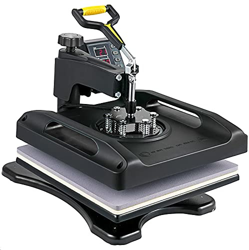 Richrich negro impresión textil máquina de sublimación 1000 W transferencia de calor 360 ° rotación impresora para camiseta gorra sombrero etc, prensa caliente combinada 5 en 1 38x38 cm