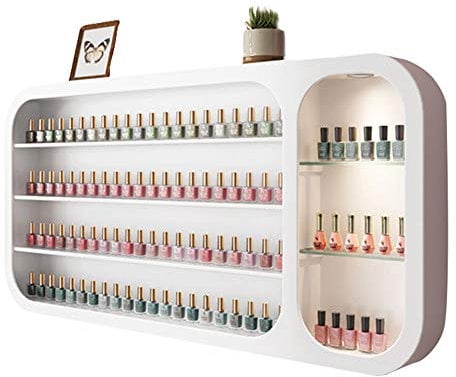 Generic Minimalist Nail Polish Organizer Wall Mounted Stand, 4-Layer White Storage Rack for Nail Salon, Makeup & Cosmetics, 3178493031