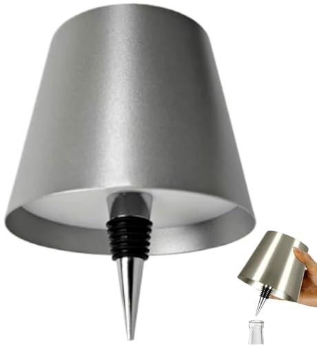 Brabola Lámpara inalámbrica para botella, kit de luz para botellas de vino para botellas de licor, 3 colores, regulable, funciona con pilas, pantalla de lámpara de mesa recargable para restaurante,
