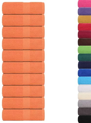 vidaXL Serviettes de Toilette 10 pièces FROGN Orange 30 x 30 cm 100% Coton
