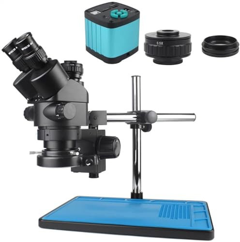 Mikroskop 48MP 4K 1080P HDMI USB Videokamera Simul-Fokal 3,5X-90X Kontinuierlicher Zoom Stereo Trinokular Mikroskop CTV Adapter Barlow Objektiv(7-45x)
