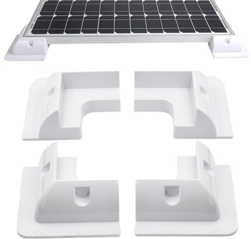 Slocable Lot de 4 supports de panneau solaire - Équerres d'angle sans perçage - Résistant aux UV et à l'eau - Pour camping-cars, bateaux, camping, camionnettes et caravanes