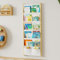 Bücherregal Kinder Wand Holz, mit 6 Lagige Taschen Wandregal Bücher Kinder, Montessori Bücherregal für Spielzeug, Kinderzimmer, Baby Zimmer, Spielzimmer, Kinderregal Bücher Aufbewahrung, 118*42CM