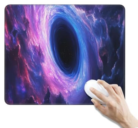 Tappetino Mouse Galassia Tappetino Mouse Piccolo Tappetino per Mouse Gaming Tappetino Scrivania, Impermeabile Mouse Pad Tappetini Mouse Base Antiscivolo per Gaming Ufficio (400 x 300 x 3 mm,Buco nero)