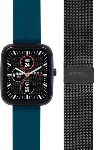 Breil Orologio EW0750 UNISEX SBT-3 quadrante MULTI-COLOR NERO movimento SMARTWATCH SMARTMODULE e MESH/CINTURINO SILICONE, ACCIAIO BLU, NERO
