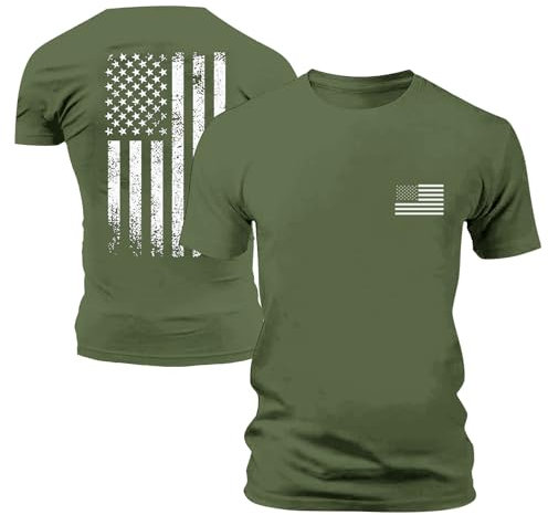 Male T-Shirt Rundhals T-Shirts mit amerikanischer Flagge, kurzärmelig, USA-Flagge, lässig, Sport Tshirts Herren, Schnelltrocknend Atmungsaktiv Trainingsshirt, Kurzarm Laufshirt, Gym T-Shirt