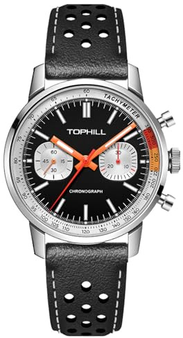 TOPHILL Classic Vintage 1963 40 mm Mechanische Herren-Fliegeruhr Chronograph mit Handaufzug, Kaliber ST1901 Seagull, Saphirglas, Gehäuse aus Edelstahl