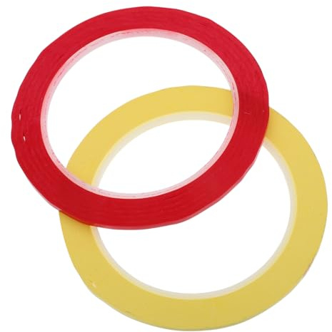 Griffbrettaufkleber 2 Rollen für Geige und Cello für Anfänger | Pvc, Hohe Haftung, Instrumentschonend, Rot und Gelb 3mm, für Fingerboard von Violine und Violoncello