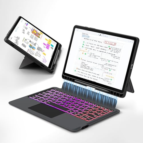 Ai Key Tastatur für Samsung Galaxy Tab S10 Lite/S10 FE/S9 FE/S9 : DEX-Modus mit einem Klick,Auto Aufwachen/Schlafen,Regenbogen-Beleuchtung,QWERTZ Deutsches Abnehmbare Tastatur Hülle mit Smart Touchpad