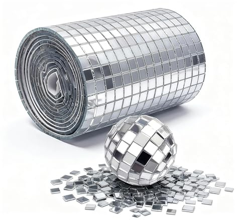 Tapufitil 5400 Pieces Self-Adhesive Mirror Mosaic Tiles 5 X 5 Mm Disco Ball Elements For Diy Craft Projects Party Decorations Stickers