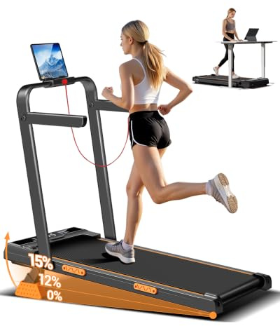 LONTEK Tapis Roulant Pieghevole Salvaspazio 10KM/H, Maniglioni Regolabili | 16% Tapis Roulant Salvaspazio Pieghevole, 3.0HP Tapirulan Elettrico Offerte Pieghevole, Treadmill Walking Pad, Portata 159 KG