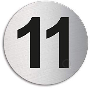 Door Number 11 Stainless Steel dia. 60 mm self-adhesive7294-11