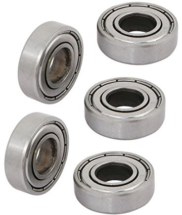 sourcing map 5 Pcs 12mm x 28mm x 8mm 6001Z Shielded Deep Groove Radial Ball Bearing