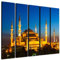 Istanbul Moschee Türkei 5x30x120cm XXL extra großes 5-teiliges Wandbild auf Leinwand und Keilrahmen fertig zum aufhängen - Unsere Bilder auf Leinwand bestechen durch ihre ungewöhnlichen Formate und den extrem detaillierten Druck aus bis zu 100 Megapixel hoch aufgelösten Fotos.