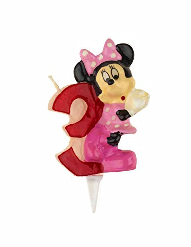 Generique - Niedliche Minnie Kerze Zahl 3 rosa-rot Einheitsgröße