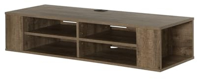 Console multimediale da 122 cm con finitura in rovere invecchiato