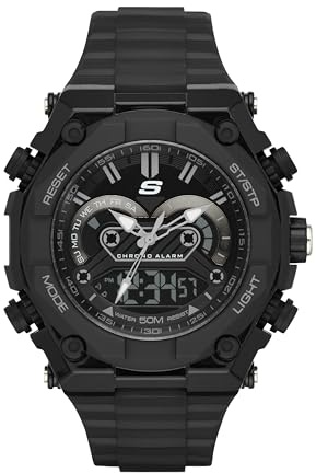Skechers Men's El Segundo Analog-Digital Chronograph Watch, Color: Black (Model: SR1042)
