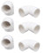 sourcing map 6 Stück Weiß 25mm Durchmesser 90 Grad PVC-U Winkel Rohrverschraubung Rohr