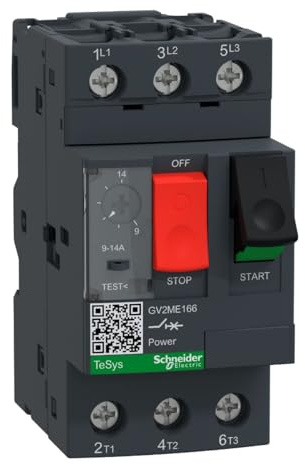 Schneider GV2ME166 Motor Protection Switch GV2 Me 9 14 A 3P 3D, Thermomagne Trigger