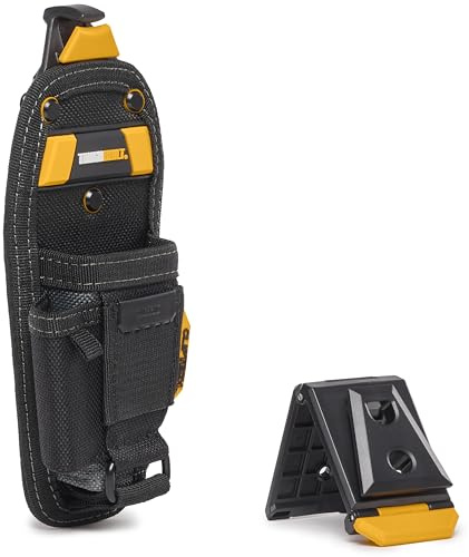 ToughBuilt Utility Holster Pouch - Nylon, 3 Pockets & Loops, Tape Measure Clip, Screw Driver, Pencil Holder, Adjustable Tool Holster Accessories, Multi-Tool Organizer