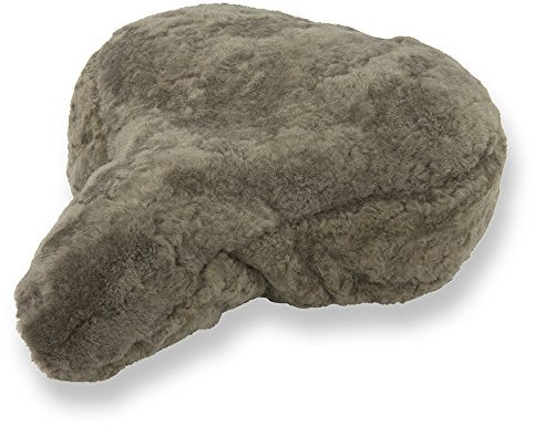 Reissner Lammfelle Fahrradsattel Bezug Fahrradsattelüberzug aus Merino Lammfell niederwollig FSB-A-3 mausgrau 28x15cm