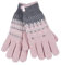 HEAT HOLDERS - Ladies Cute Striped Fairisle Warm Knitted Fleece Lined Winter Thermal Gloves (M/L, Coral (Trondheim))