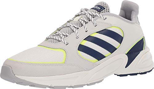 adidas Herren 90s Valasion Laufschuh, Cloud White Dark Blue Hi Res Yellow