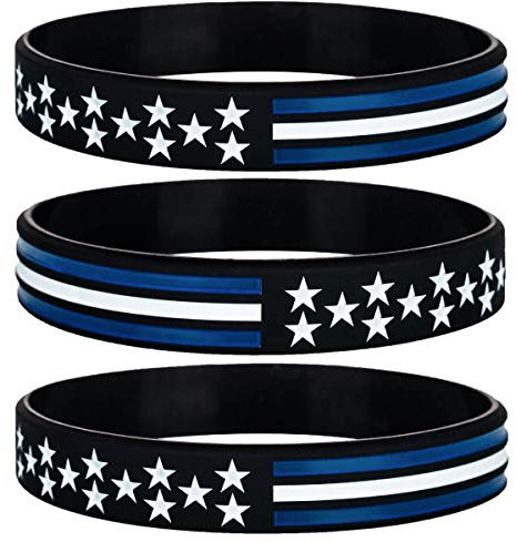 Sainstone Dünne weiße Linie amerikanische Flagge Armbänder – medizinischer Notfalldienst Silikon Gummi Armbänder Geschenke für EMS-Arbeiter, Sanitäter, EMTs, Männer, Frauen (Unisex)