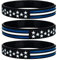 Sainstone Dünne weiße Linie amerikanische Flagge Armbänder – medizinischer Notfalldienst Silikon Gummi Armbänder Geschenke für EMS-Arbeiter, Sanitäter, EMTs, Männer, Frauen (Unisex)