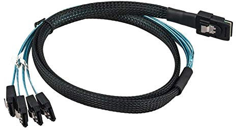 Mini SAS 36pin 4i (SFF-8087) a (x4) SATA interno HDD Cable de desconexión hacia adelante, 1m