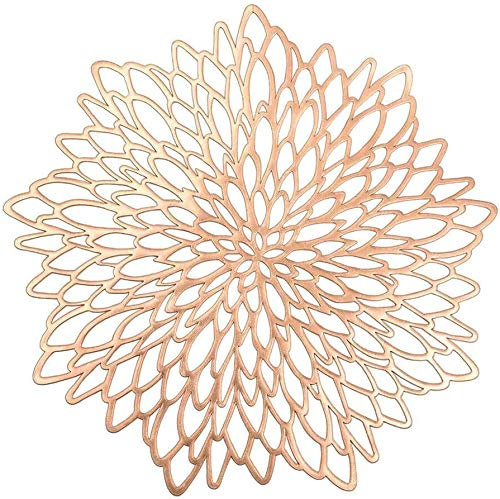 4 Pezzi Tovaglietta per Fiori Rotonda, Tovagliette Rotonde Vuote, Tovaglietta per Tavolo Antiscivolo in Foglia Laminata in Vinile, per Matrimonio, Ristorante, Hotel Decorativo (6PCS-Rose Red)